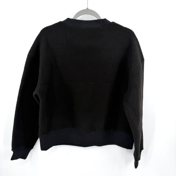 Everlane the ReNew Teddy Fleece Oversized Crew Sweatshirt in black Size S - Picture 9 of 10